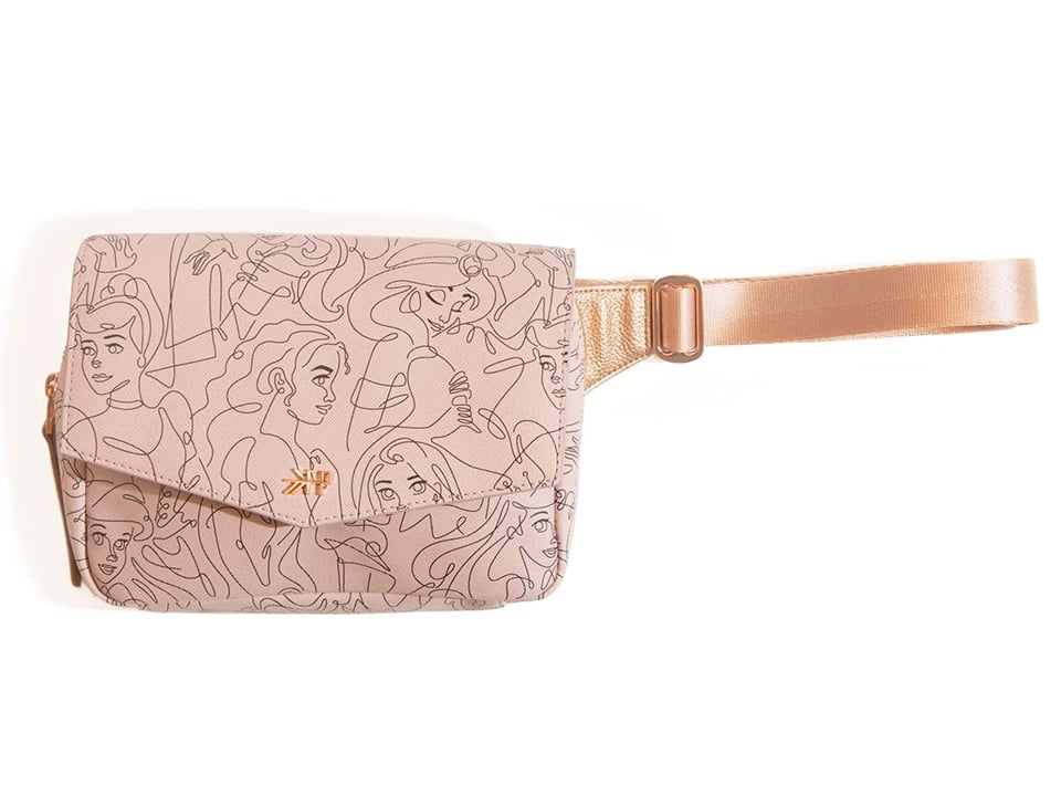 pink bag with princess sketches