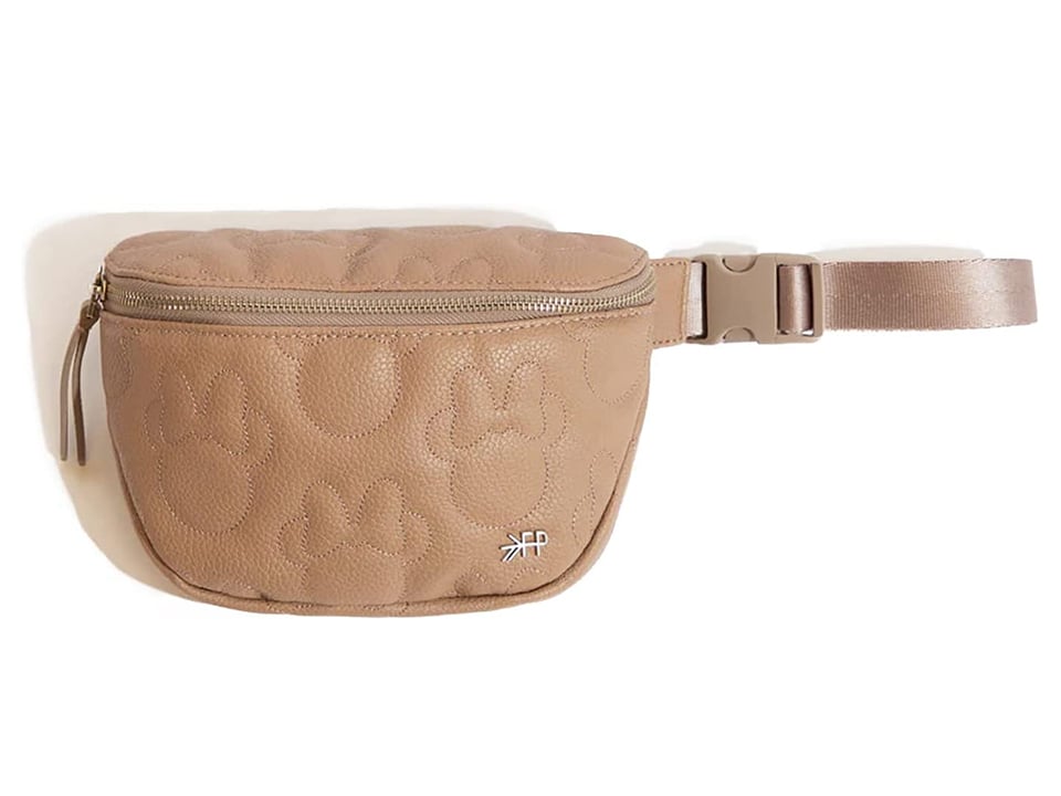 leather bag with embroidered mouse ears