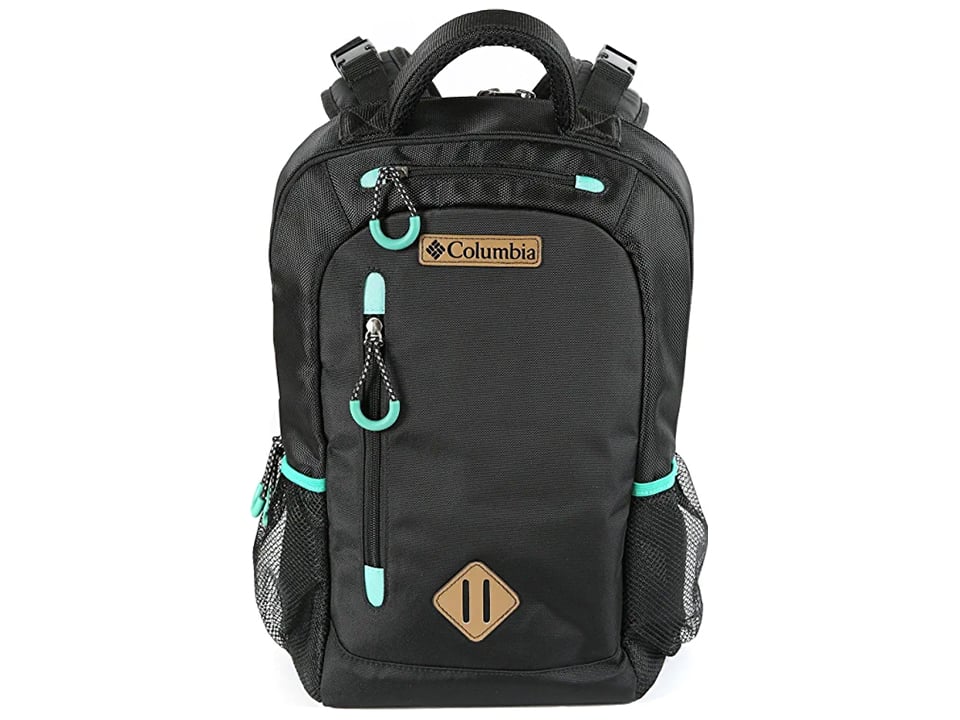black and teal columbia backpack