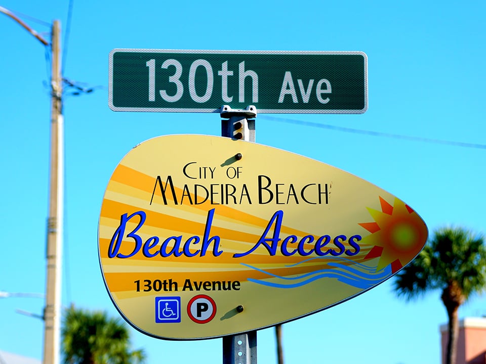 a sign for madeira beach