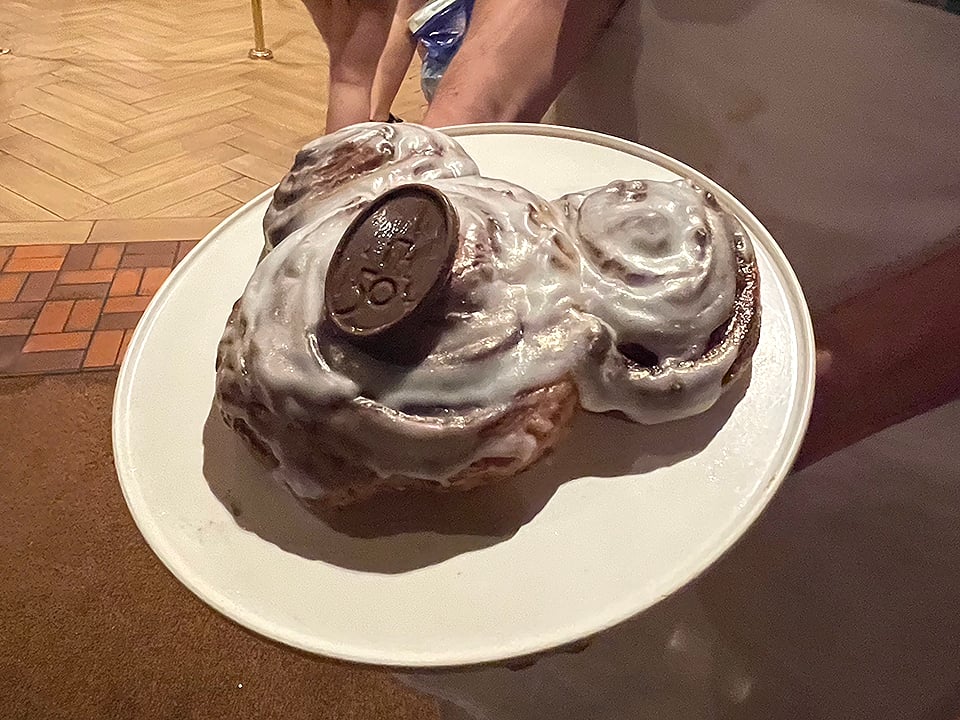 A mickey shaped cinnamon roll