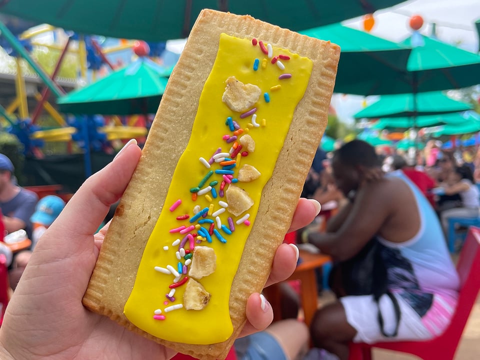 a banana rasberry tart from woodys toy box
