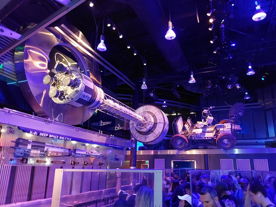 The line for Mission: SPACE