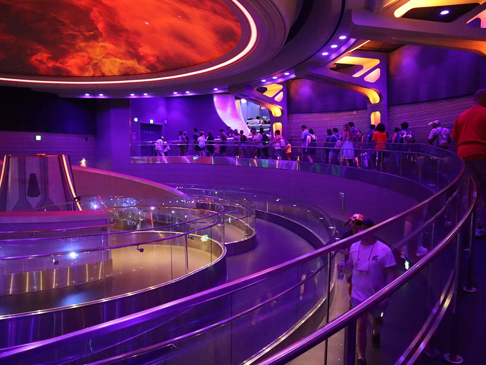 Inside the Galaxarium portion of the Guardians of the Galaxy line queue