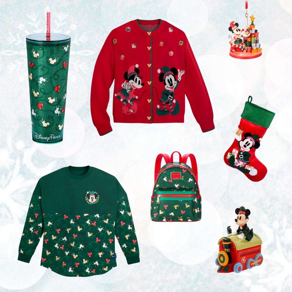 Some of the Disney Christmas merchandise available to purchase for the 2024 season.
