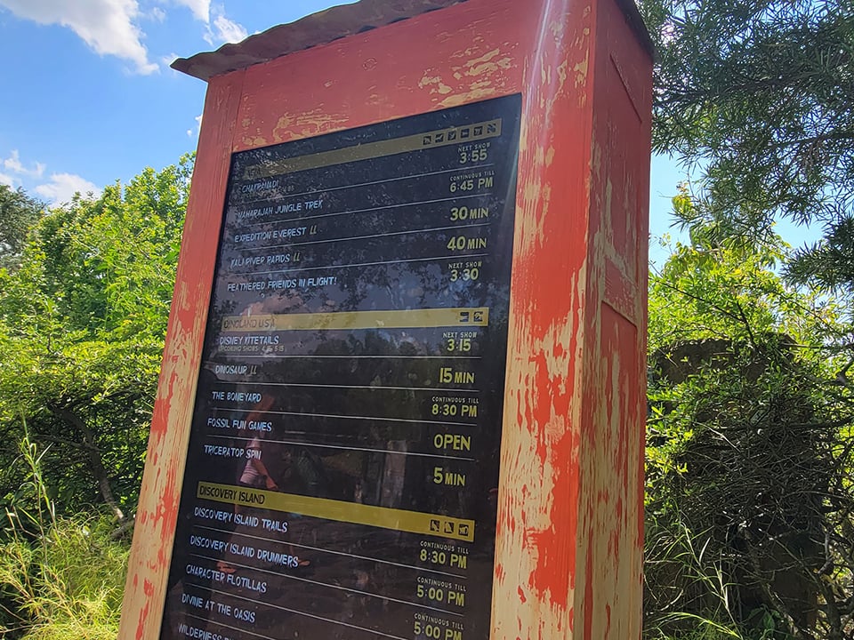 Ride Wait Time Board Animal Kingdom