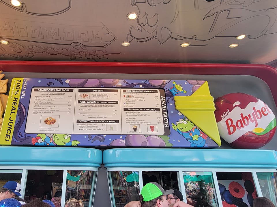 The Menu at Lunch Box Hollywood Studios