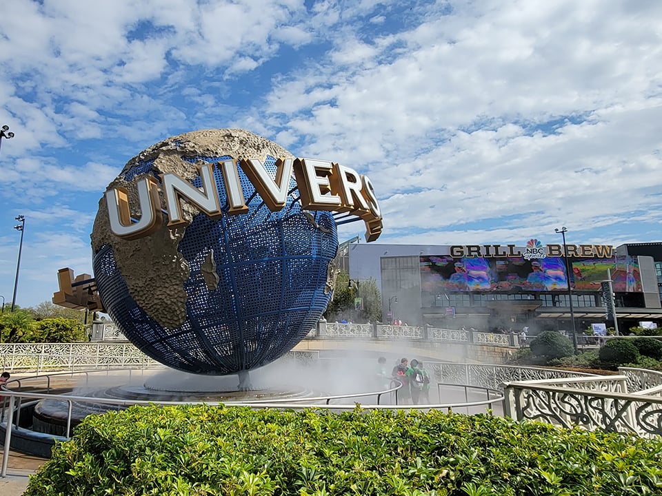The Universal Studios Globe with the Mist