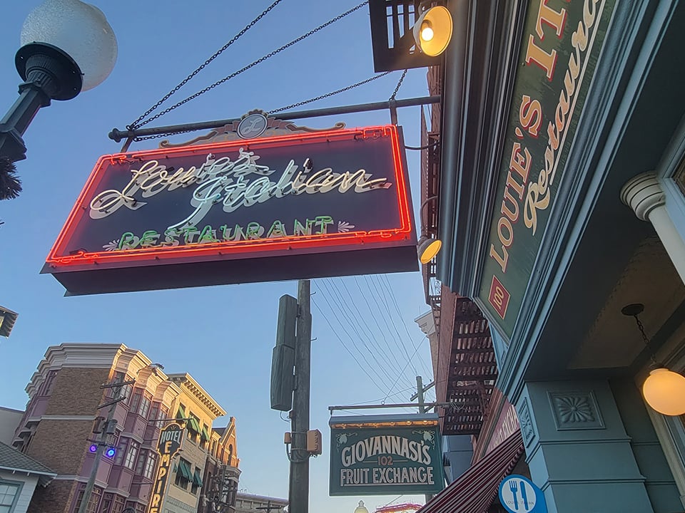 Louie's Italian Restaurant Sign Universal Orlando