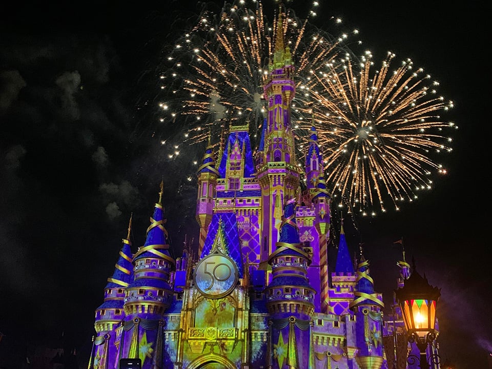 Fireworks Behind Cinderella's Castle