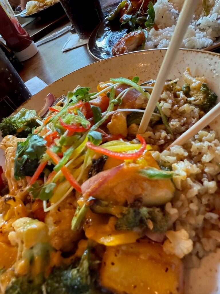 The Yak & Yeti Teriyaki Chicken Bowl. (©John Gullion/Hey Orlando.)