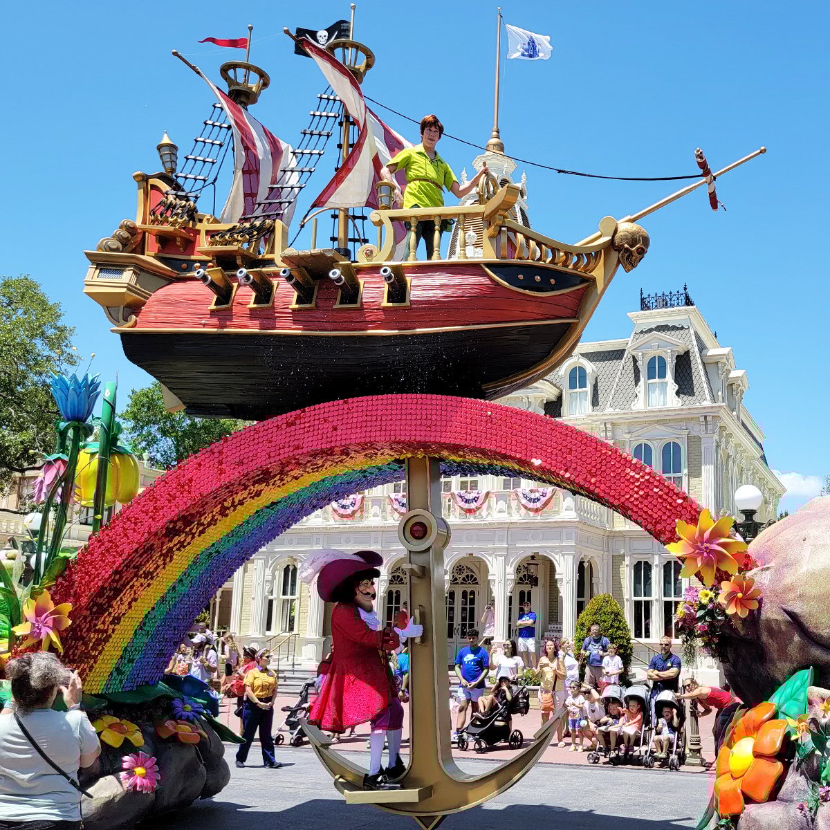 disney parade with peter pan characters