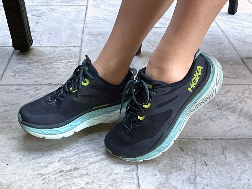 My Hokas are the Stinson 6 model (with max cushion) in Outer Space Blue (photo by James Overholt/HeyOrlando.com)