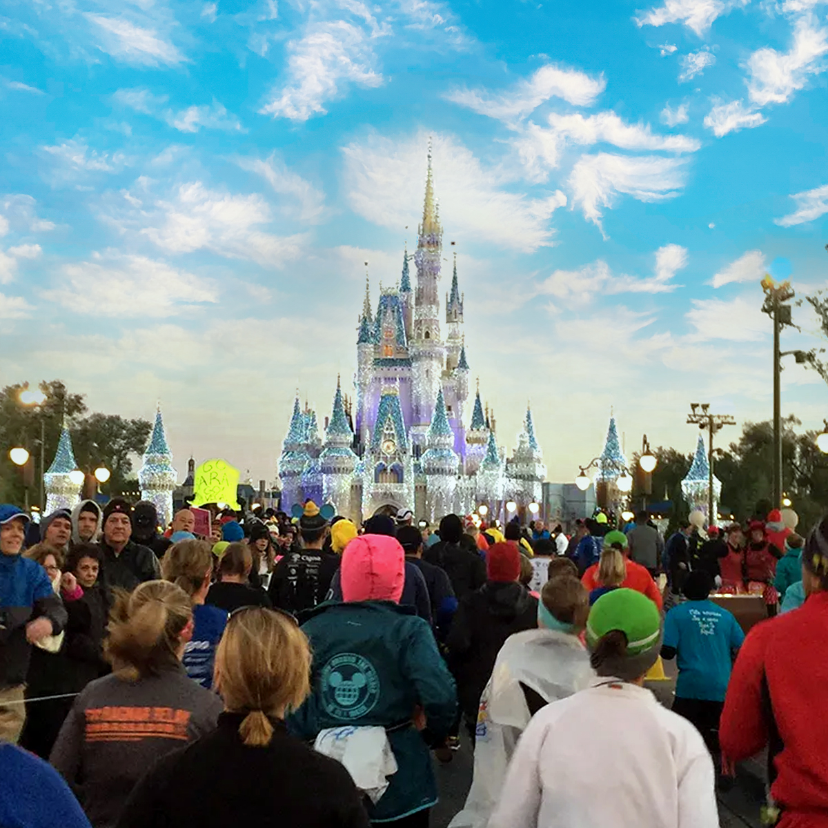 the magic kingdom at sunrise
