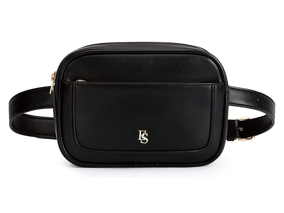 black leather bag
