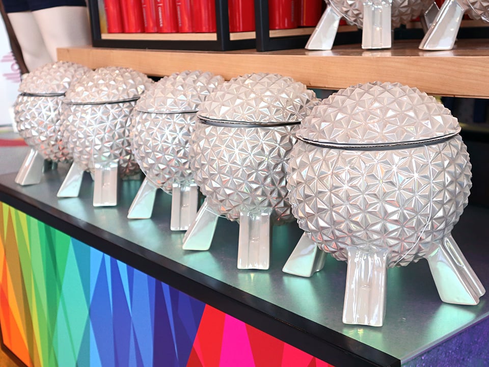 A line of epcot cookie jars at the creations shop