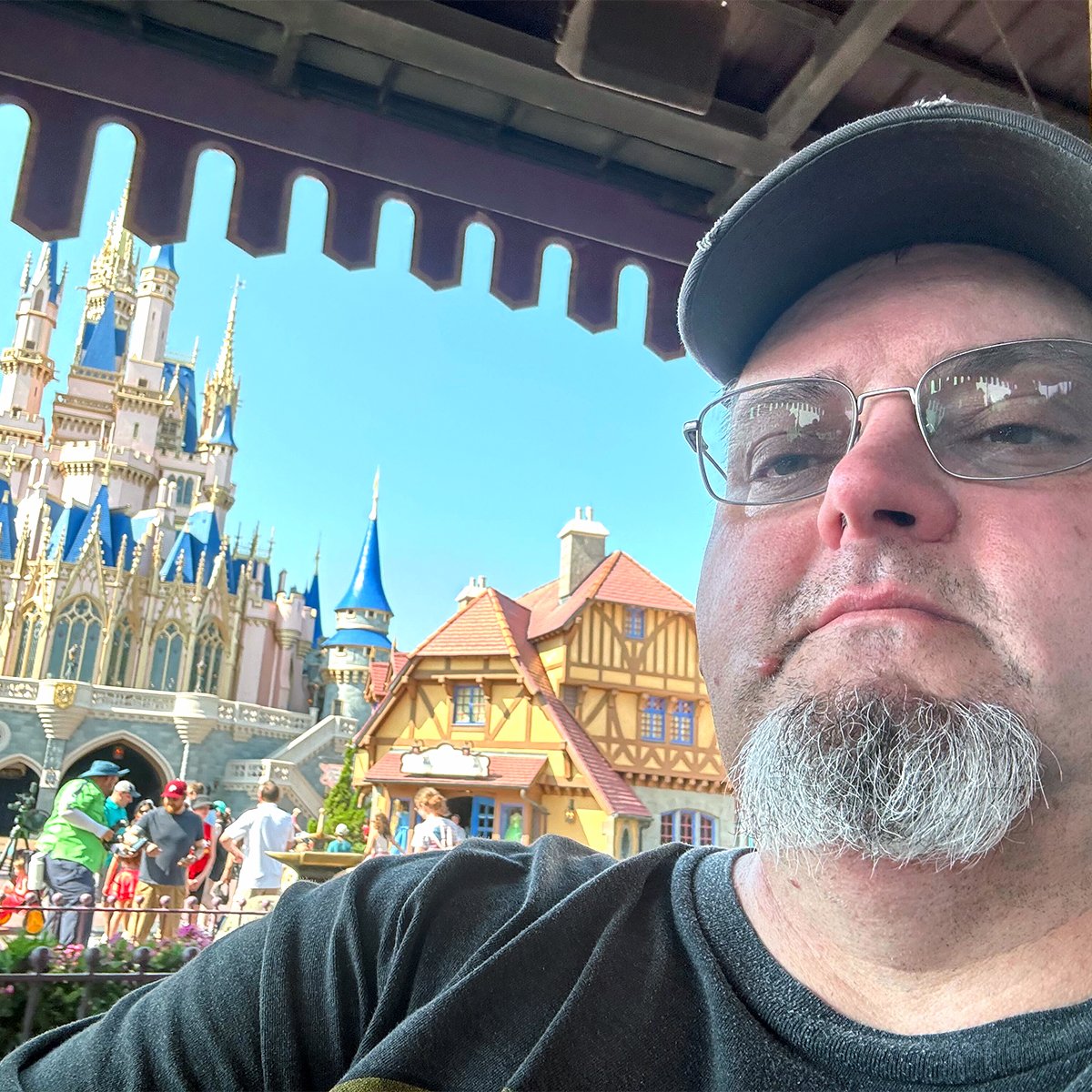 john on the train at disney world