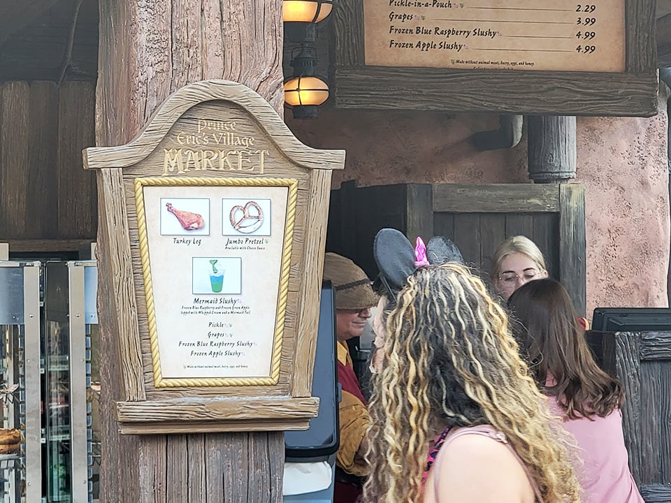 turkey leg menu at prince eric's market in magic kingdom
