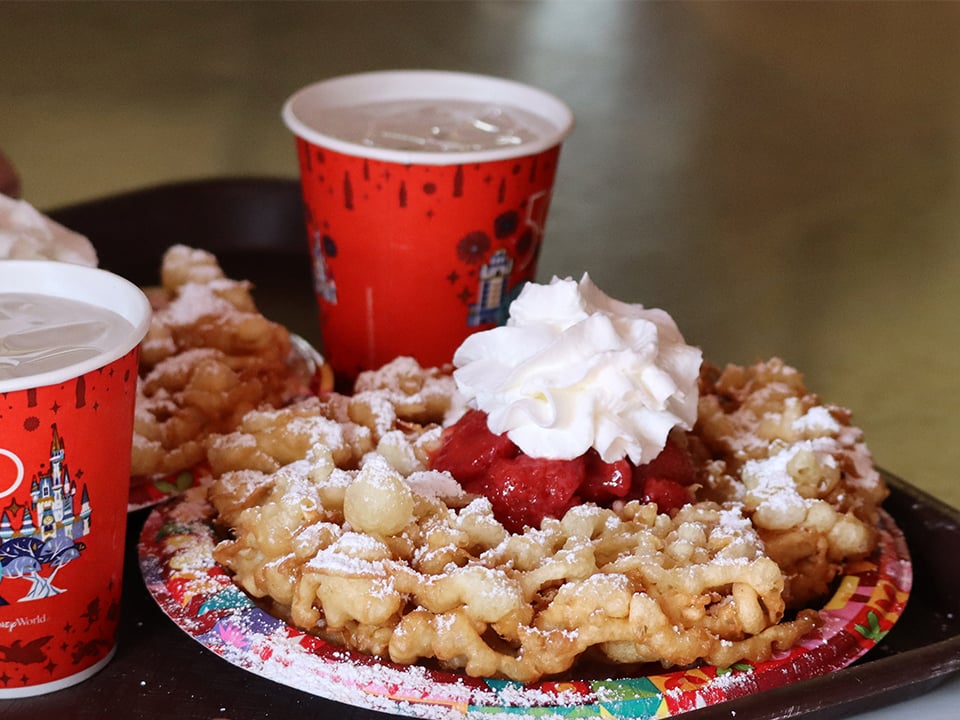 funnel cake on a tray at sleepy hollow refreshments