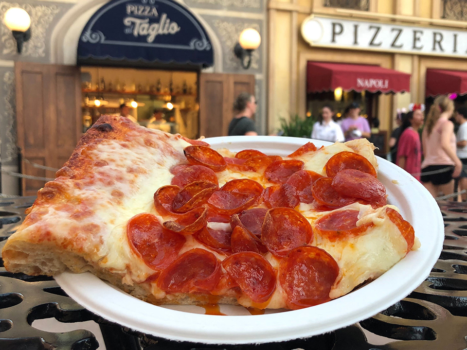 pizza from the pizza counter at via napoli