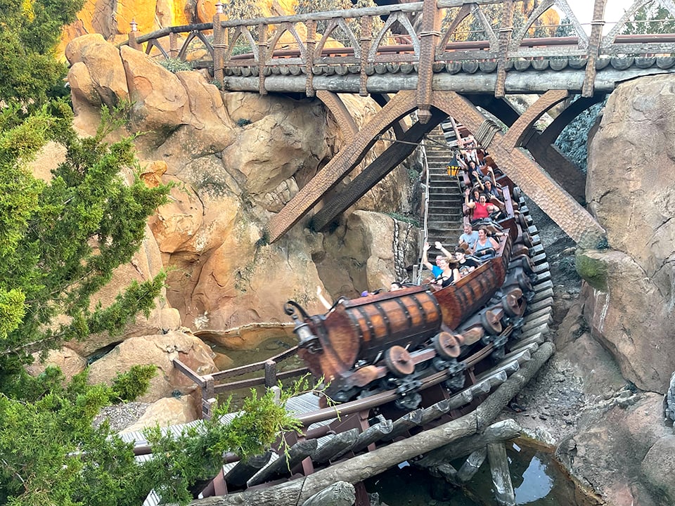The Seven Drawfs Mine Train is a smooth coaster but it also features a 39' drop (photo by Morgan Overholt/HeyOrlando.com)