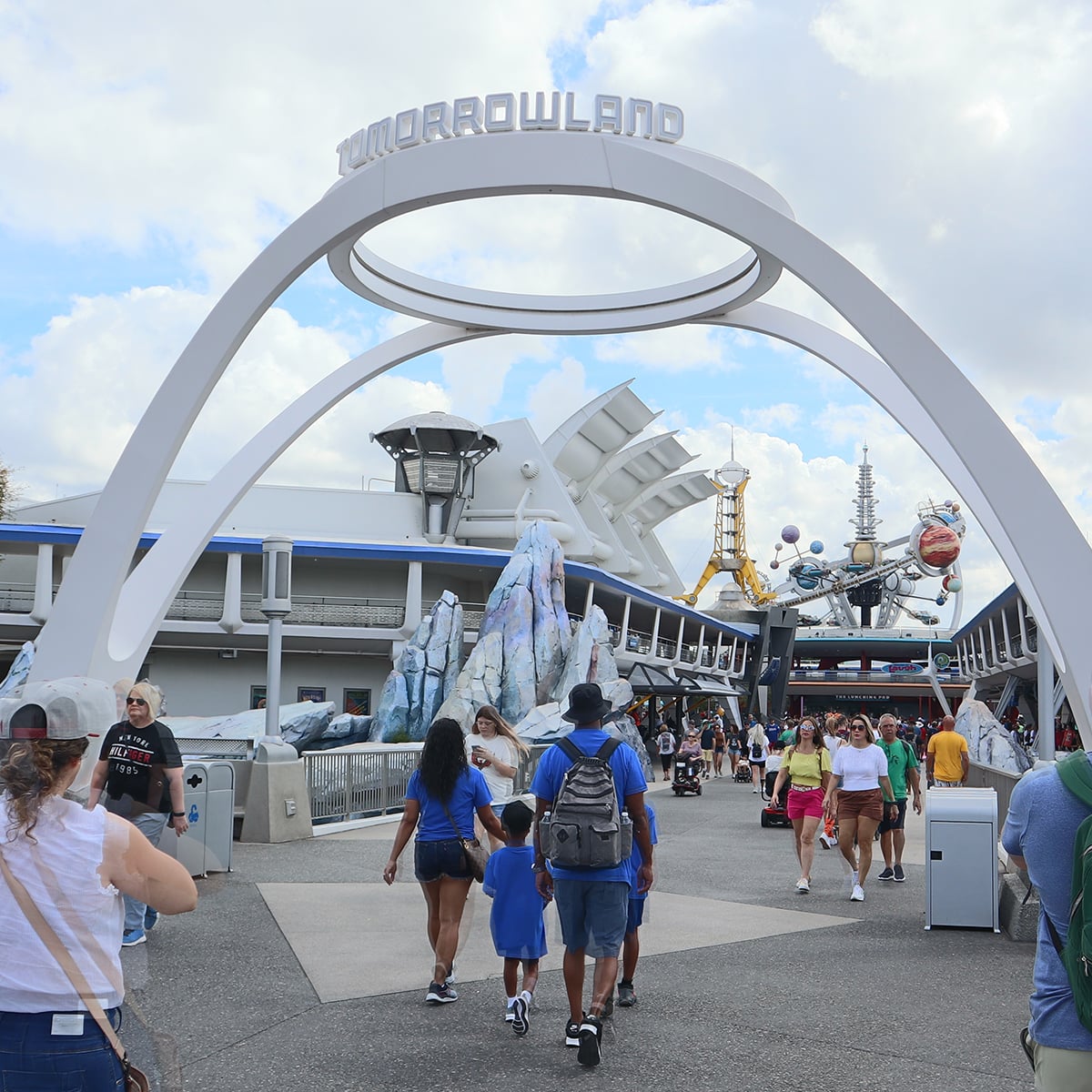 tomorrowland entrance at the magic kingdom